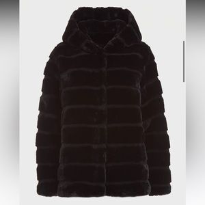 Apparis Goldie Noir Faux Fur Hooded Jacket - Size XS - Black - NWT